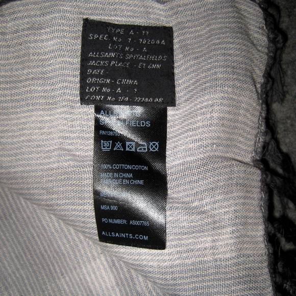 AllSaints Black Check Scarf All Saints - Picture 5 of 5